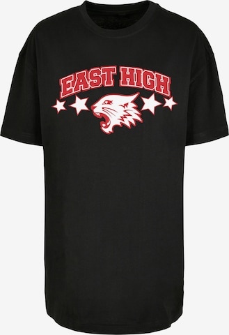 F4NT4STIC Oversized Shirt 'Disney High School Musical The Musical Wildcat Stars' in Black: front