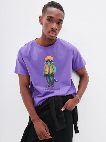Cat e Lolette Shirt 'Hoodie Cat' in Purple: front