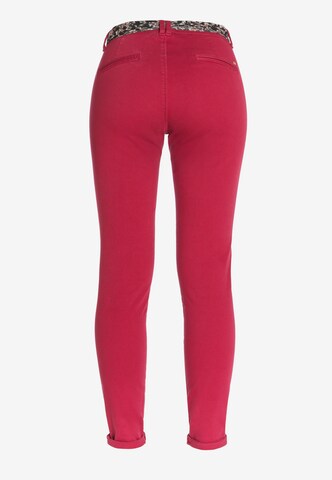 Le Temps Des Cerises Regular Chino Pants 'DYLI 2' in Red