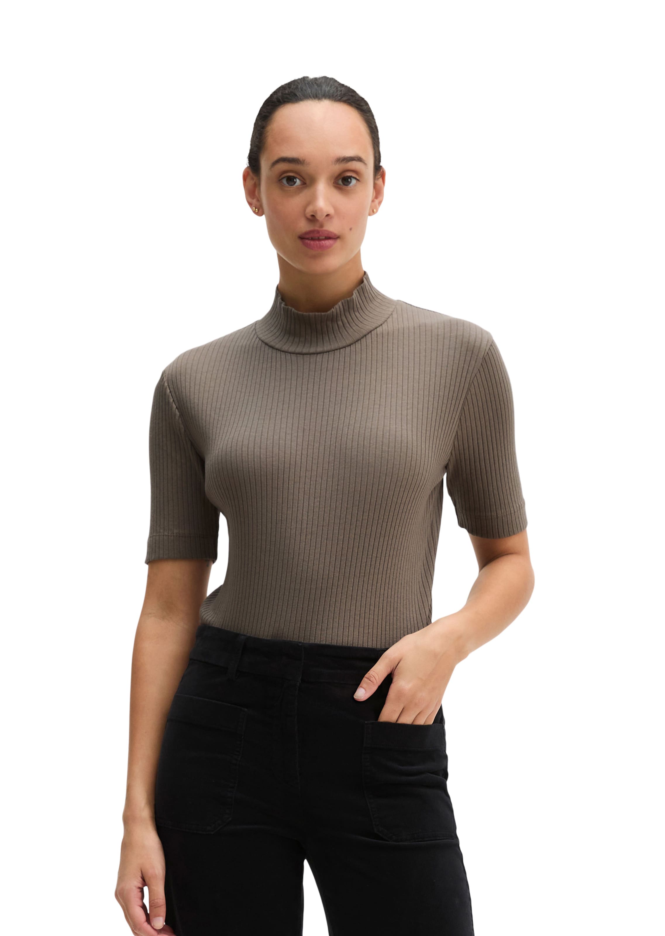 Marc O'Polo Shirt in Bruin: voorkant
