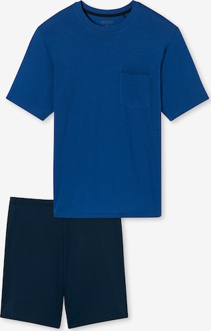 SCHIESSER Pyjama kort 'Comfort Essentials' in Blauw: voorkant