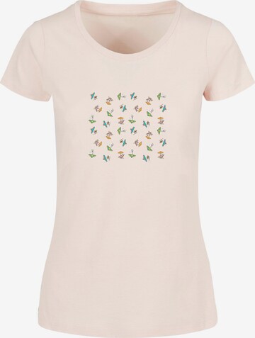 Merchcode Shirt 'Peanuts Umbrellas' in Pink: predná strana
