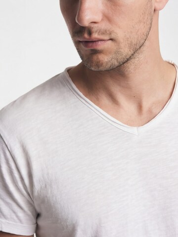Antargo Shirt 'V-Neck Slub' in White