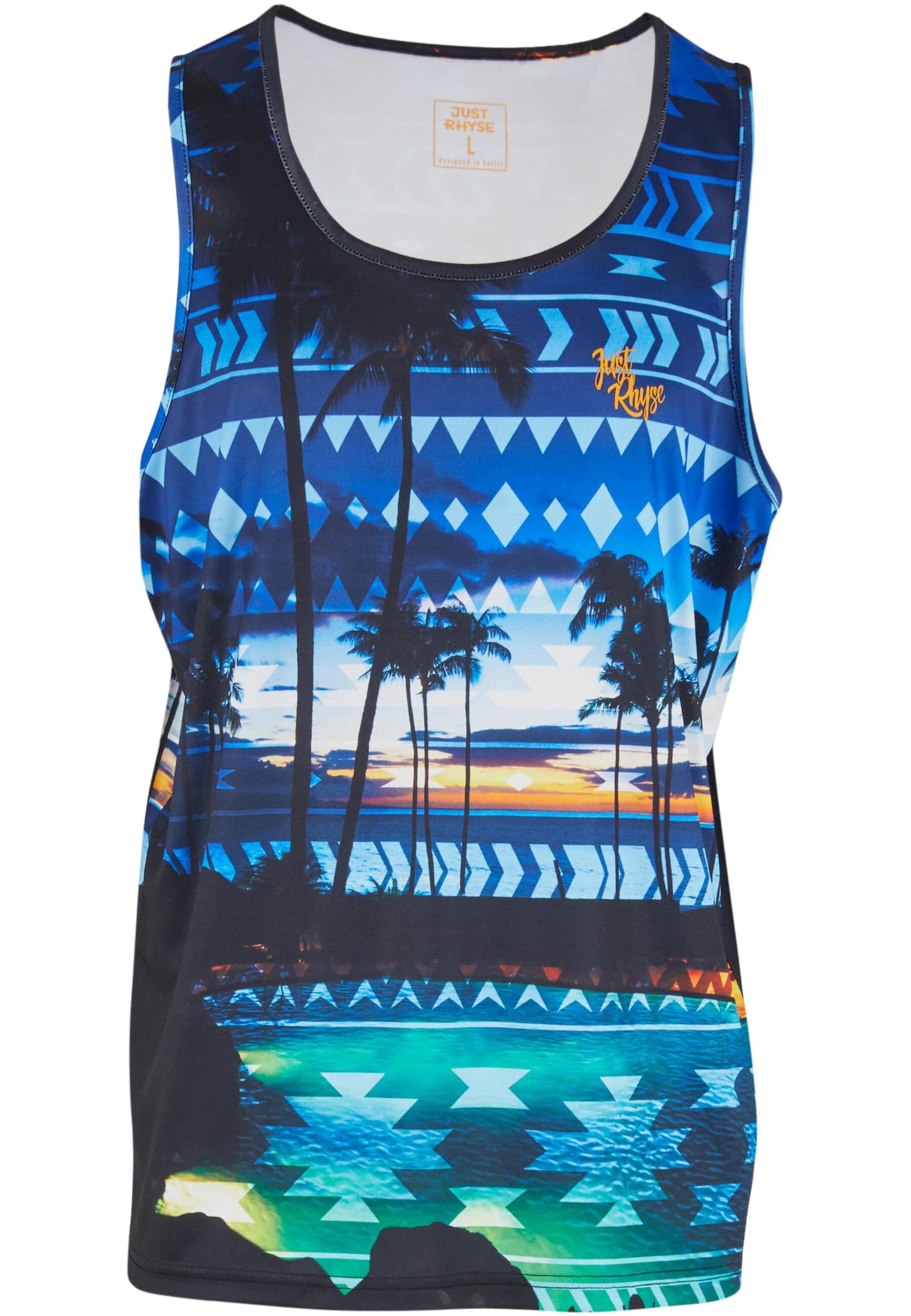 T-Shirt 'Palm Coast' Just Rhyse en bleu : devant