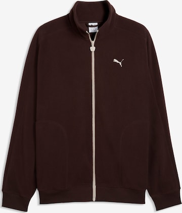 PUMA Athletic fleece jacket 'Essentials Elevated' in Red: front