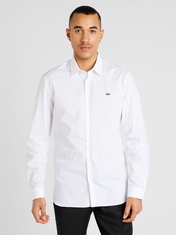 LACOSTE Regularny krój Koszula w kolorze biały: przód