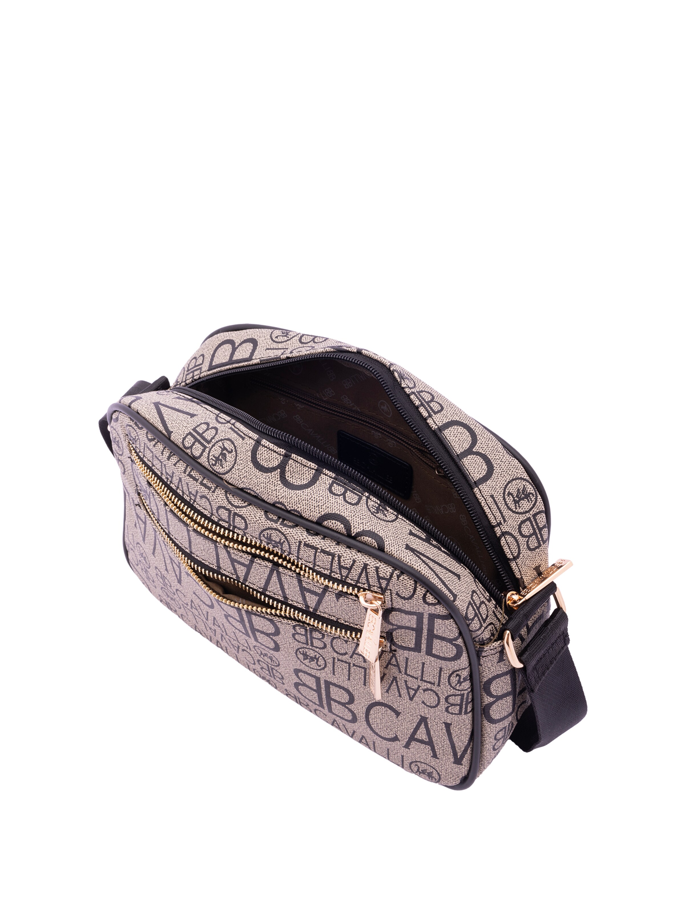 Borsa a tracolla 'Borsa a Tracolla B Cavalli Donna con Zip e Tasche Regolabile Ecopelle' di B. Cavalli in nero