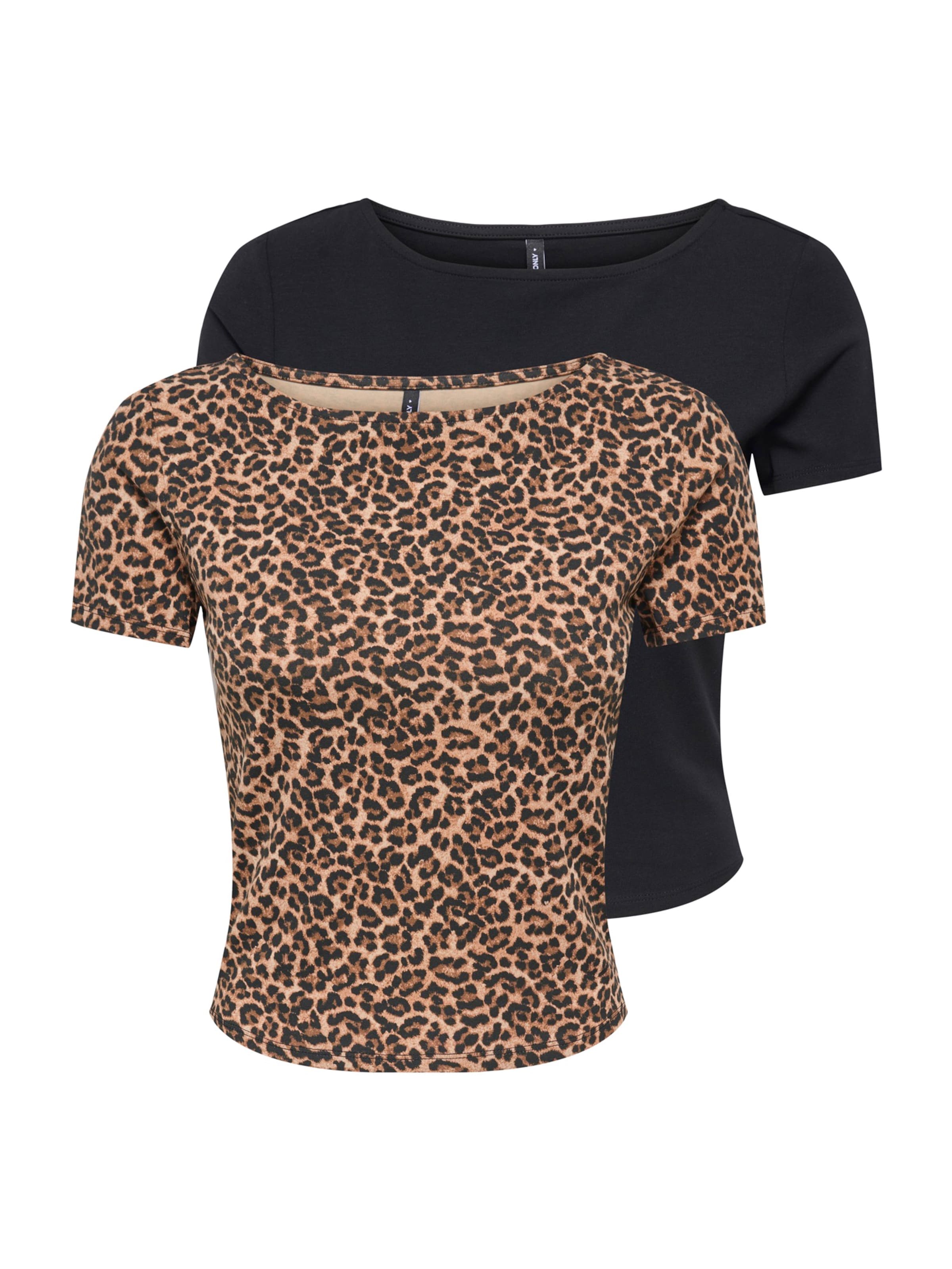 ONLY Футболка 'ONLSUSAN' в Коричневый / Цвет капучино / Цвет мокко / Черный, Обзор товара