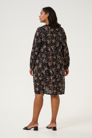 KAFFE CURVE Blusenkleid 'Nadia' in Schwarz