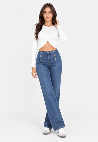 Elara Wide leg Jeans in Blue