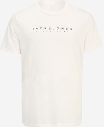 balta Jack & Jones Plus Marškinėliai 'ETRA': priekis