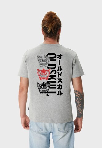 Oldskull Shirt 'Asian Triple Mask' in Grey: front