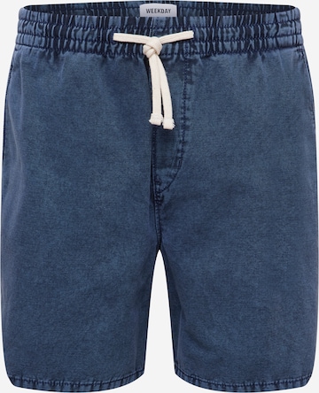 WEEKDAY Regular Pants 'Olsen' in Blue: front
