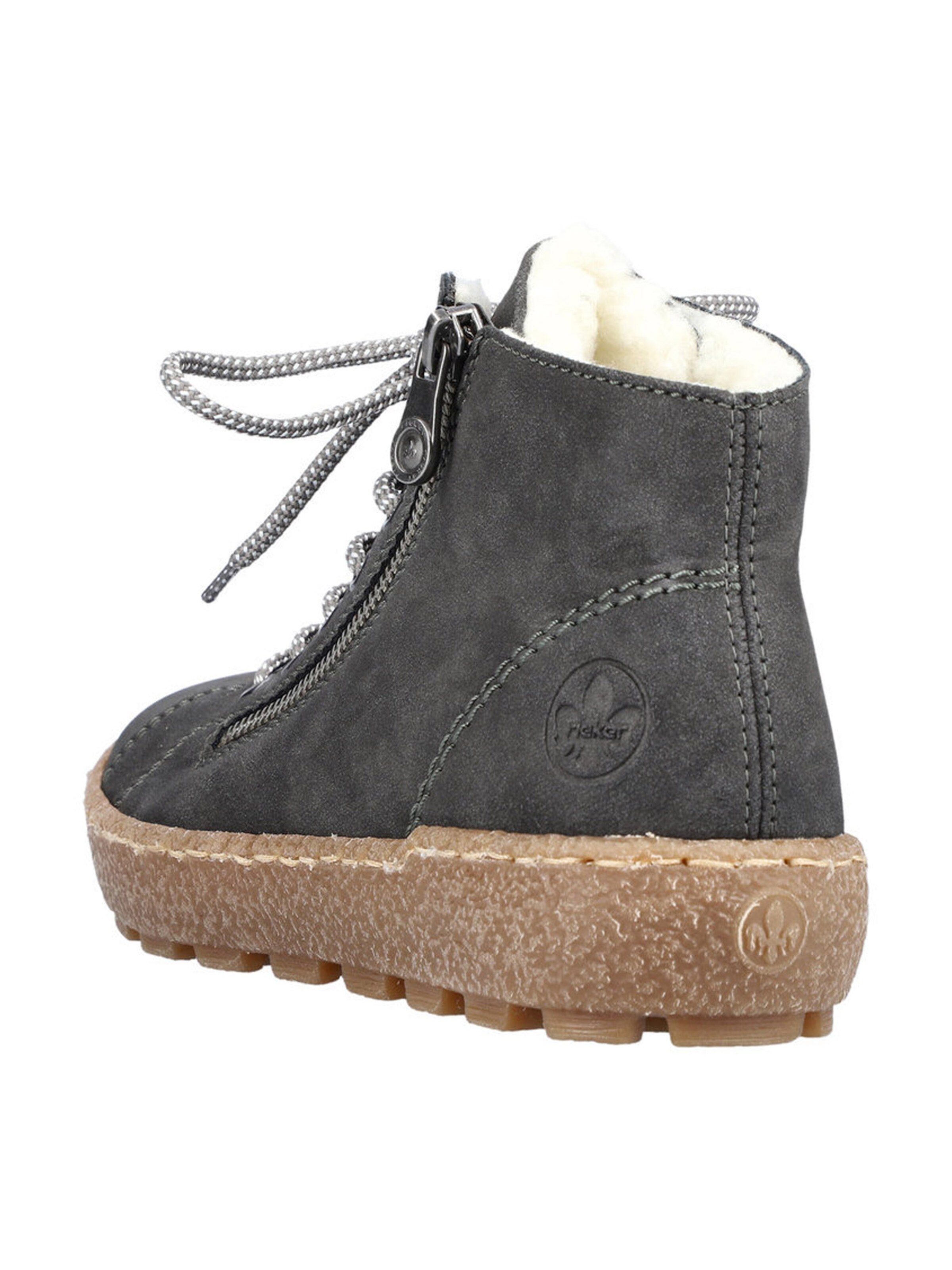 Rieker Lace-Up Ankle Boots in Grey