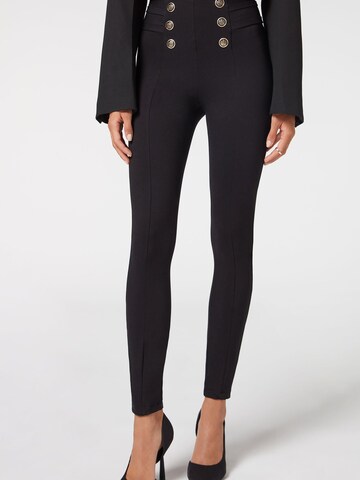 CALZEDONIA Skinny Leggings in Black: front