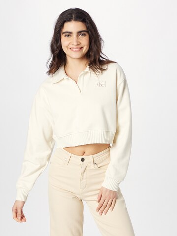 Calvin Klein Jeans Sweatshirt in Beige: front