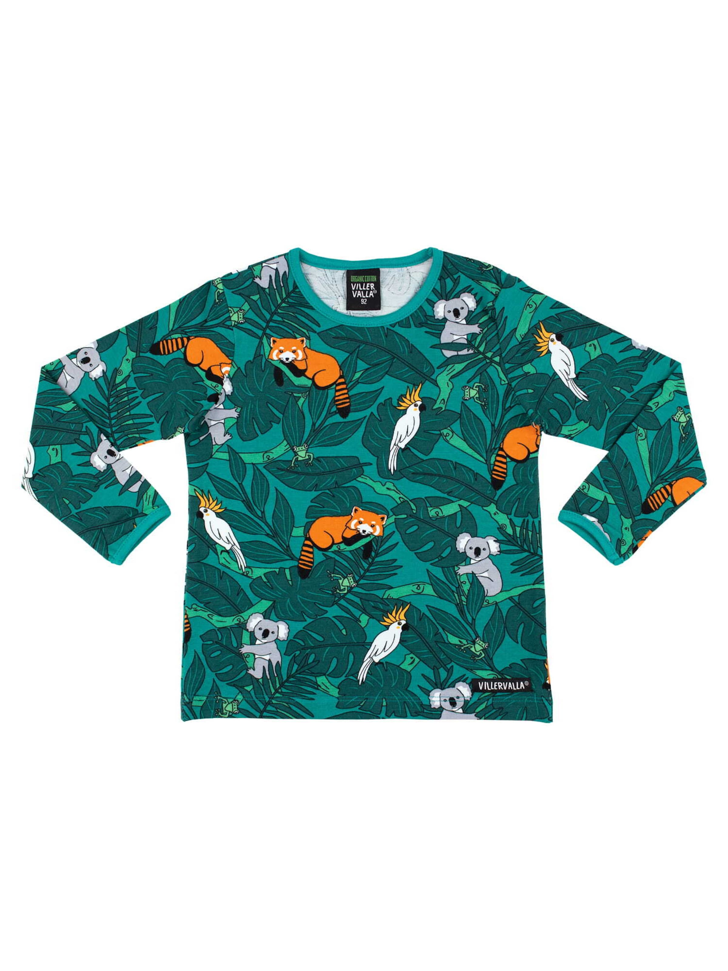 Villervalla Shirt 'Animal' in Green: front