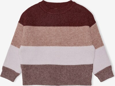 KIDS MINI GIRL Sweater 'Sandy' in Light beige / mottled brown / Carmine red / White, Item view