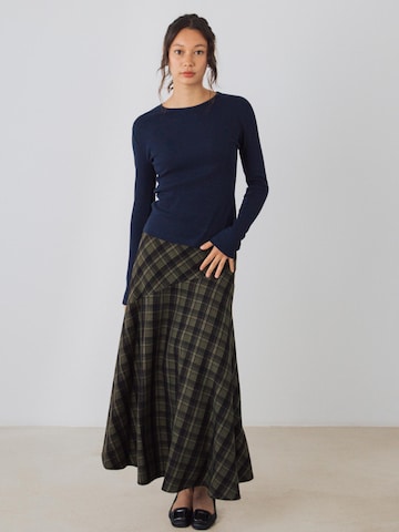 Honest Basics Shirt 'Long Rib' in Blauw: voorkant