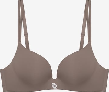 GOD SAVE QUEENS Bra 'Second Skin Teardrop Push Up Bra' in Brown: front