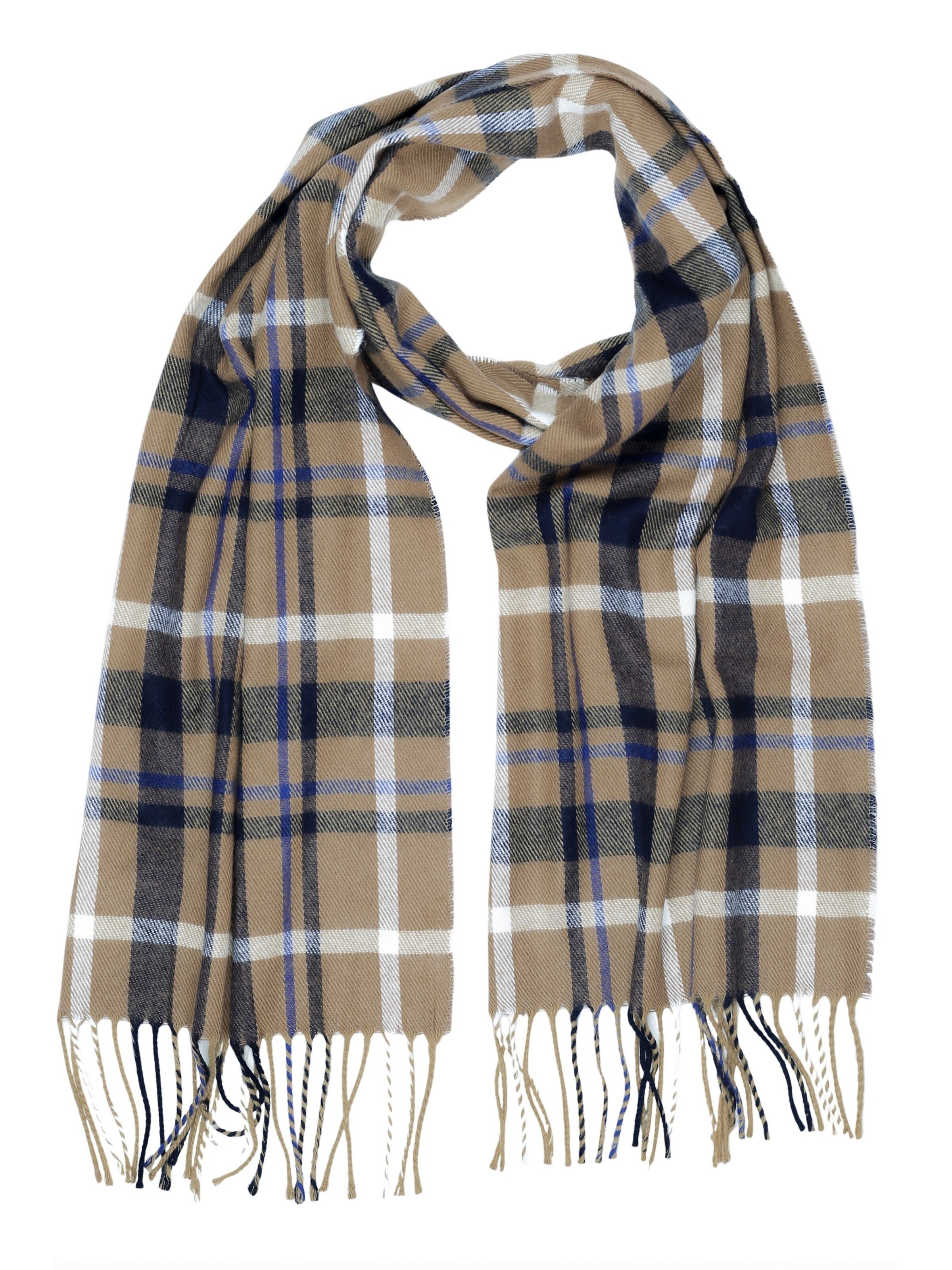 COLLEZIONE ALESSANDRO Scarf 'ItaloScot' in Brown: front