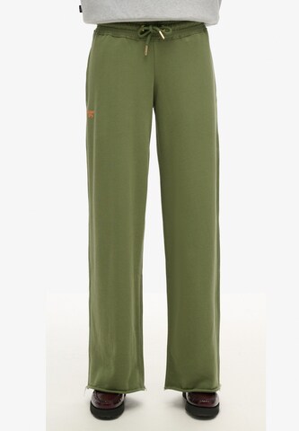 Wide Leg Pantalon de sport Superdry & Co en vert : devant