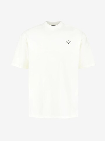 leon aguila Shirt 'Cream Embroidered Tee' in Beige: front