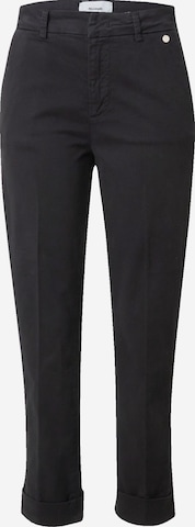 NÜMPH Regular Trousers with creases 'REGITZA' in Black: front