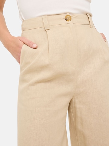 Tamaris Wide leg Bandplooibroek in Beige