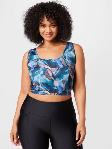 Zizzi Bralette Bra 'AHEATHER' in Blue: front