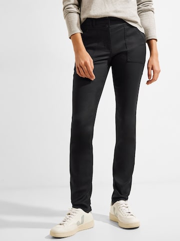 CECIL Slim fit Pants 'Toronto' in Black: front