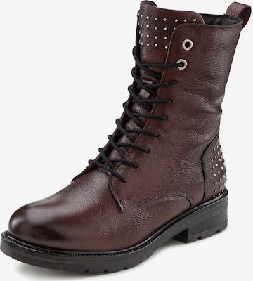 LASCANA Lace-Up Ankle Boots in Red: front