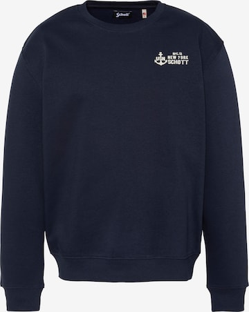 Schott NYC Sweatshirt in Blau: Vorderseite