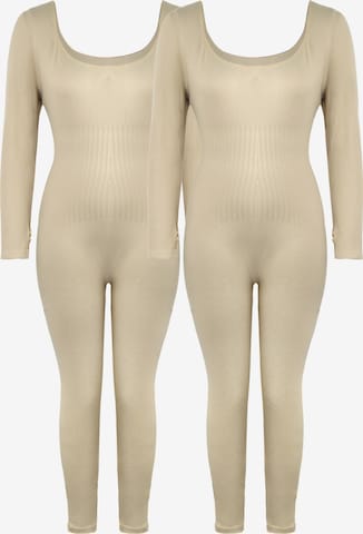 MEETWEE Sportbody 'Base Layer' in Beige: Vorderseite