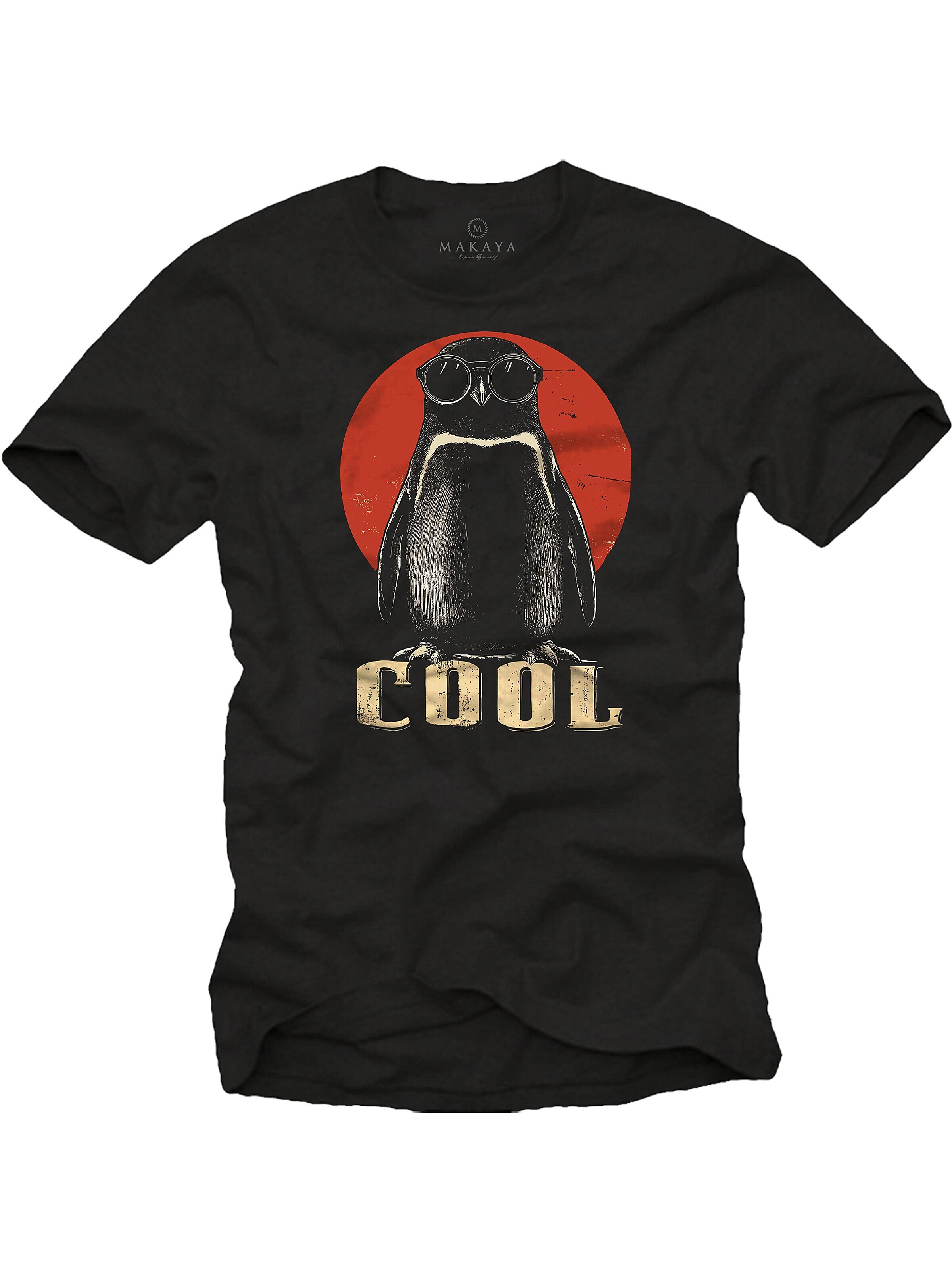 MAKAYA Shirt 'Pinguin' in Black: front