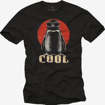 MAKAYA Shirt 'Pinguin' in Black: front