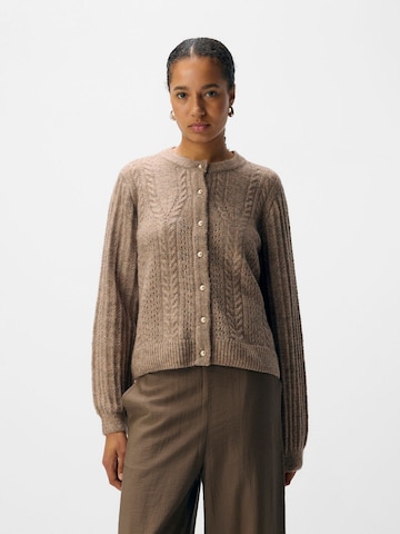 Cardigan 'OBJFlora' OBJECT en beige : devant