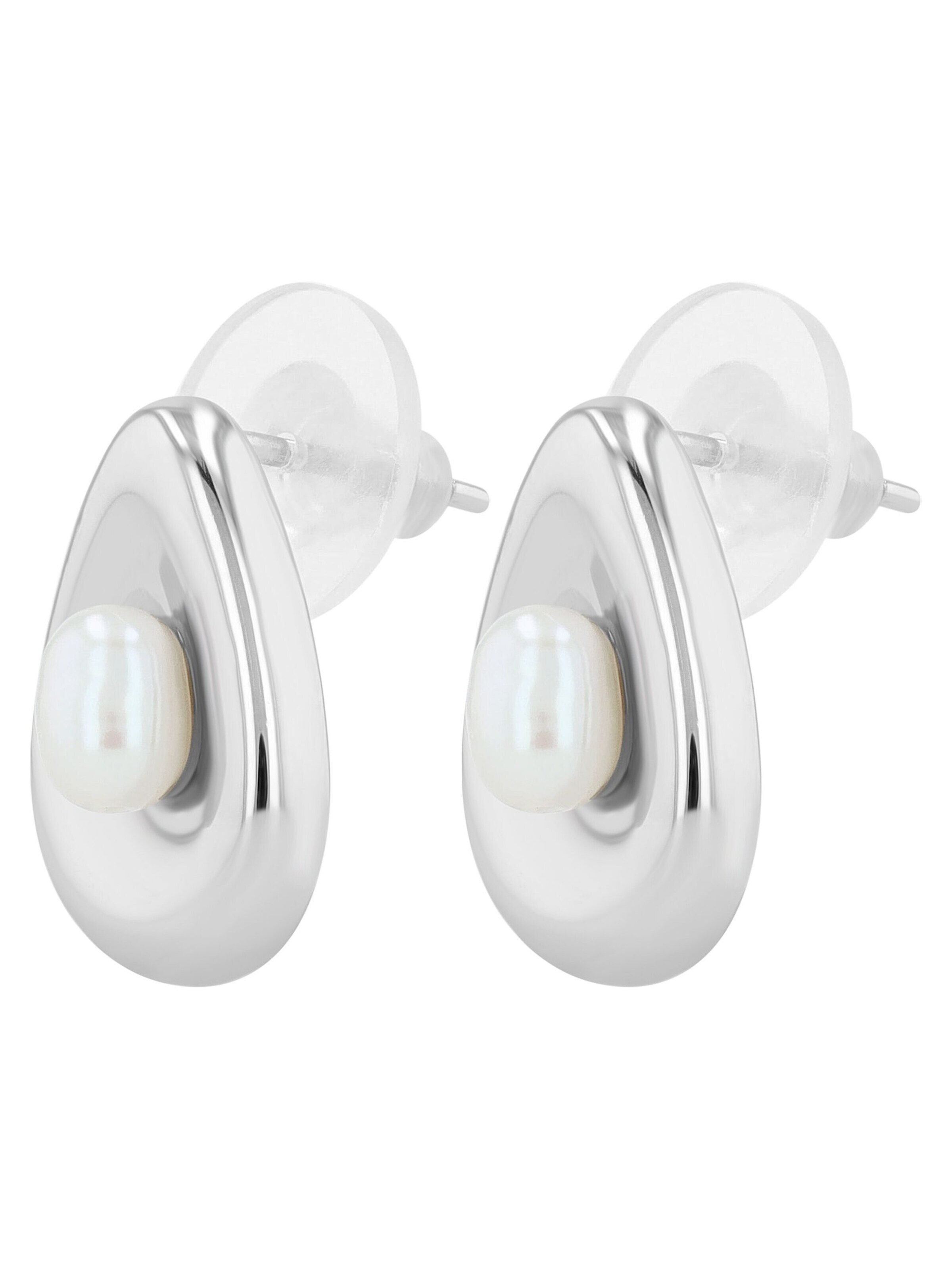 Akzent Earrings '"Puni" aus 925 Sterlingsilber, rhodiniert, langlebig' in Silver