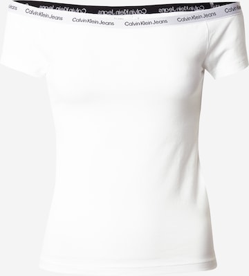 T-shirt Calvin Klein Jeans en blanc : devant