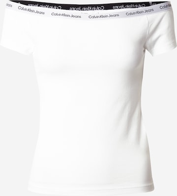 Tricou de la Calvin Klein Jeans pe alb: față