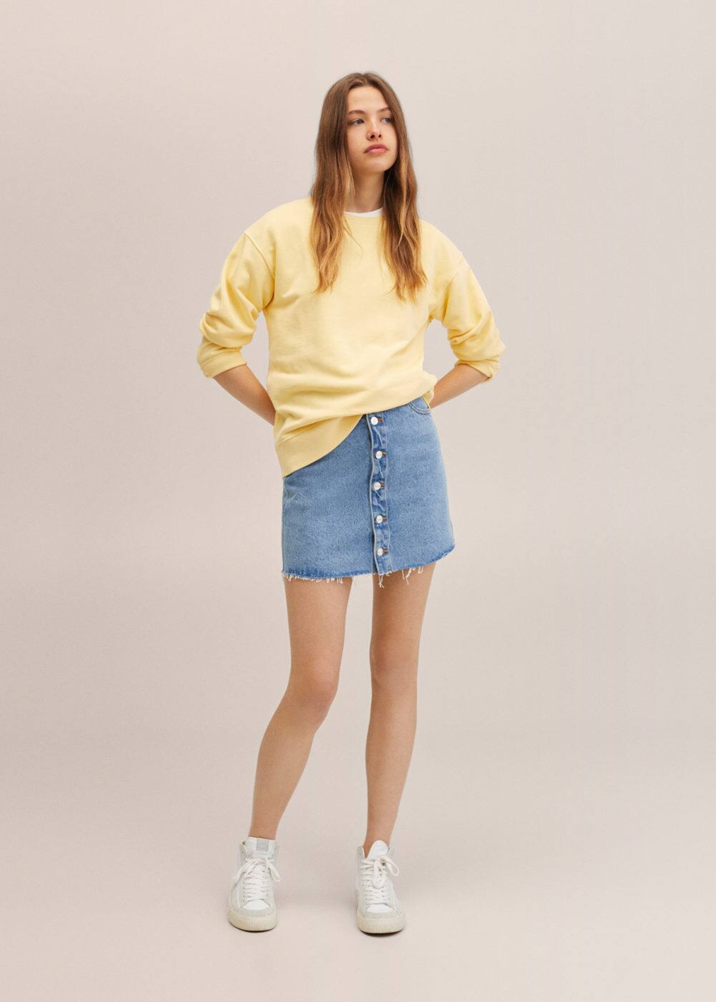 Kinder Teens (Gr. 140-176) MANGO TEEN Sweatshirt in Gelb - PS13927 Kinder Teens (Gr. 140-176) MANGO TEEN Sweatshirt in Gelb - PS13927