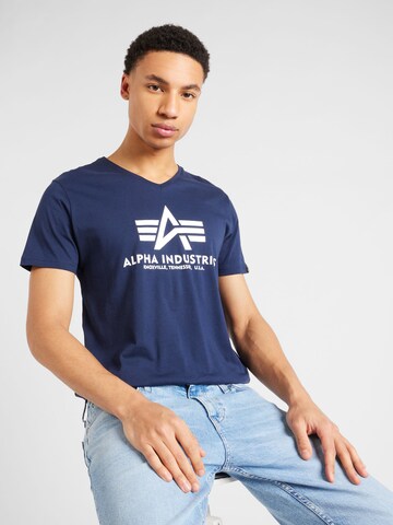 ALPHA INDUSTRIES Shirt in Blue: front