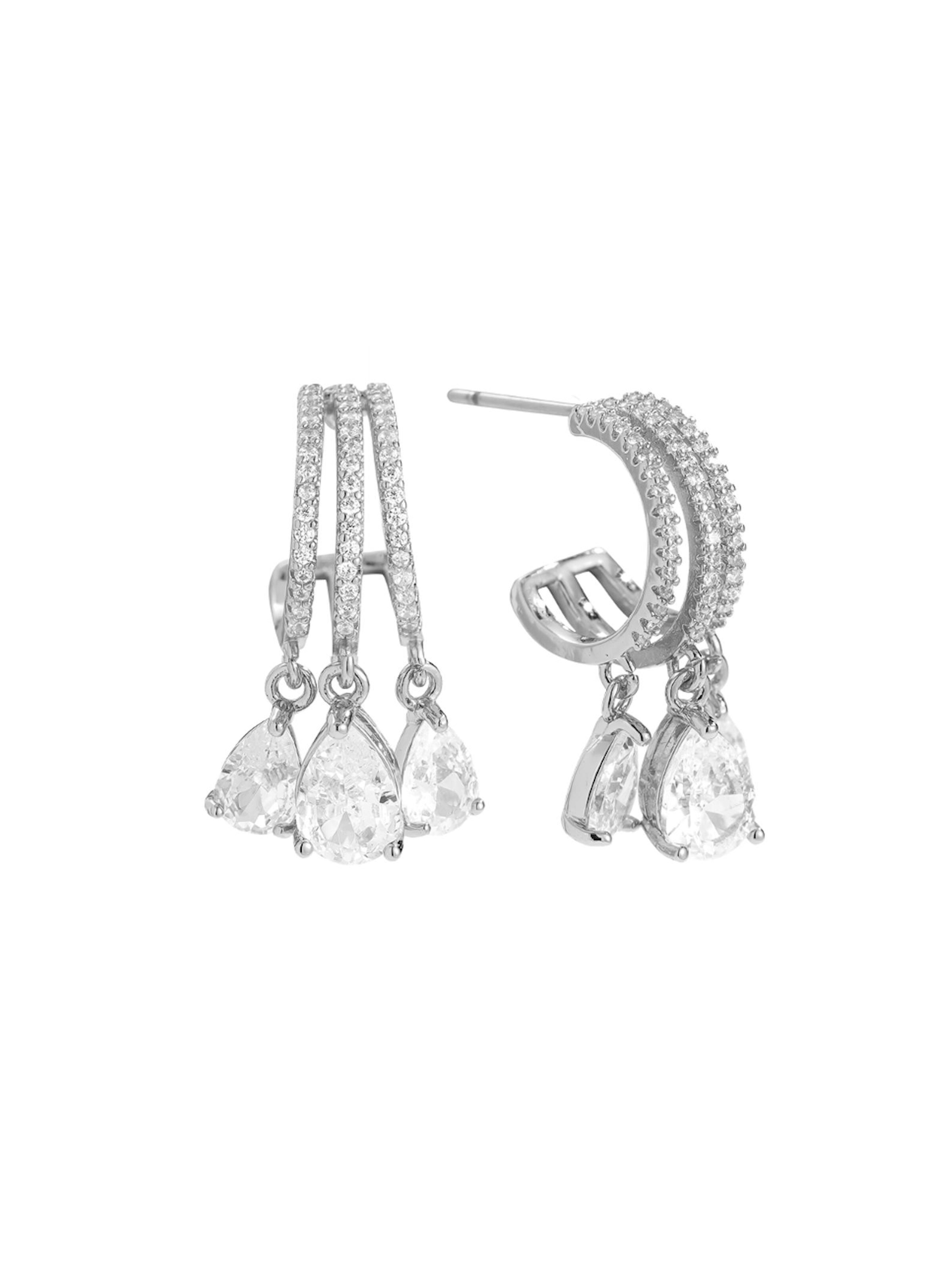 Cala Rose Earrings in Silver: front