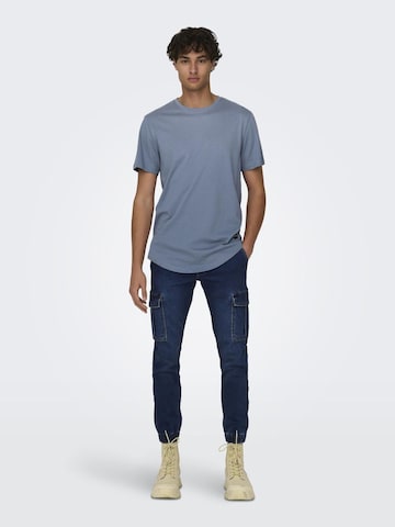 Only & Sons - Slimfit Calças de ganga cargo 'WEFT' em azul