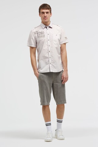 CAMP DAVID Slim fit Button Up Shirt in Beige