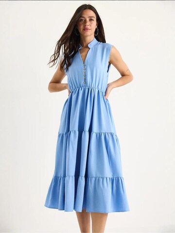 Bianco Lucci Jurk in Blauw: voorkant