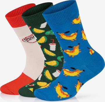 Happy Socks Socken 'Hot Dog-Taco' in Mischfarben: predná strana