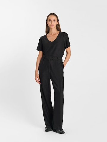 Le Temps Des Cerises Wide leg Bandplooibroek in Zwart