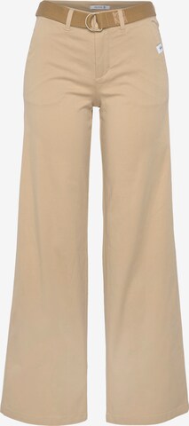 DELMAO Wide leg Chino Pants in Beige: front