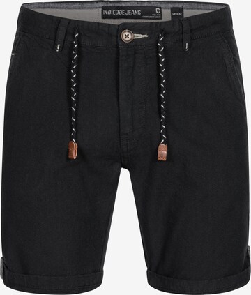 INDICODE JEANS Regular Chino Pants in Black: front